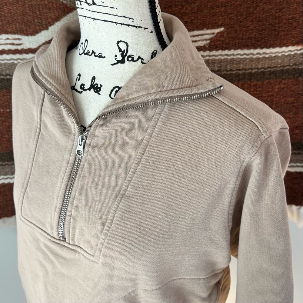 Everlane Organic Track Half-Zip Pullover in Burnt Sugar - Picture 7 of 11